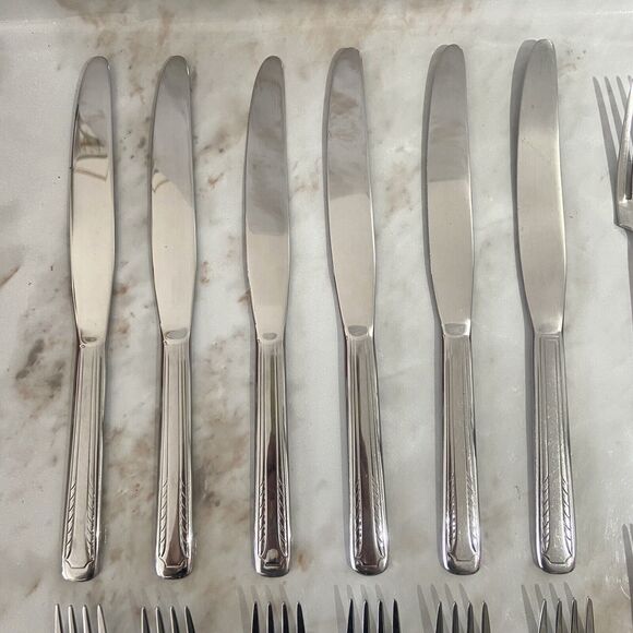 DS 19 pc Stainless Flatware USA Dinner Forks & Knives, Salad Forks, Butter Knife - Picture 8 of 16